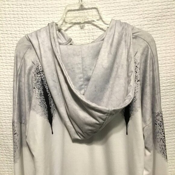 VIEACTIVEWEAR Hooded Sweatshirt Drop Shoulder Oversize Pullover Size Large Gray - Picture 9 of 11